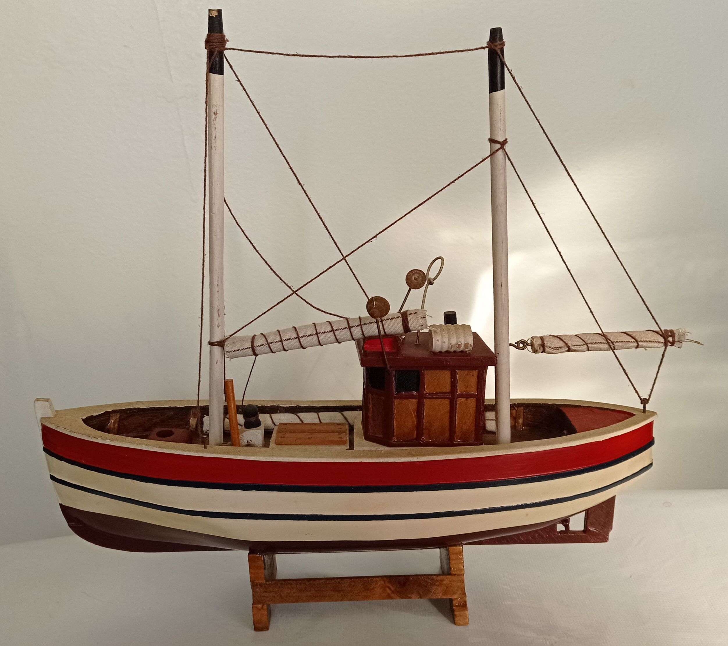 Wooden model of a fishing boat