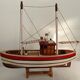 Wooden model of a fishing boat