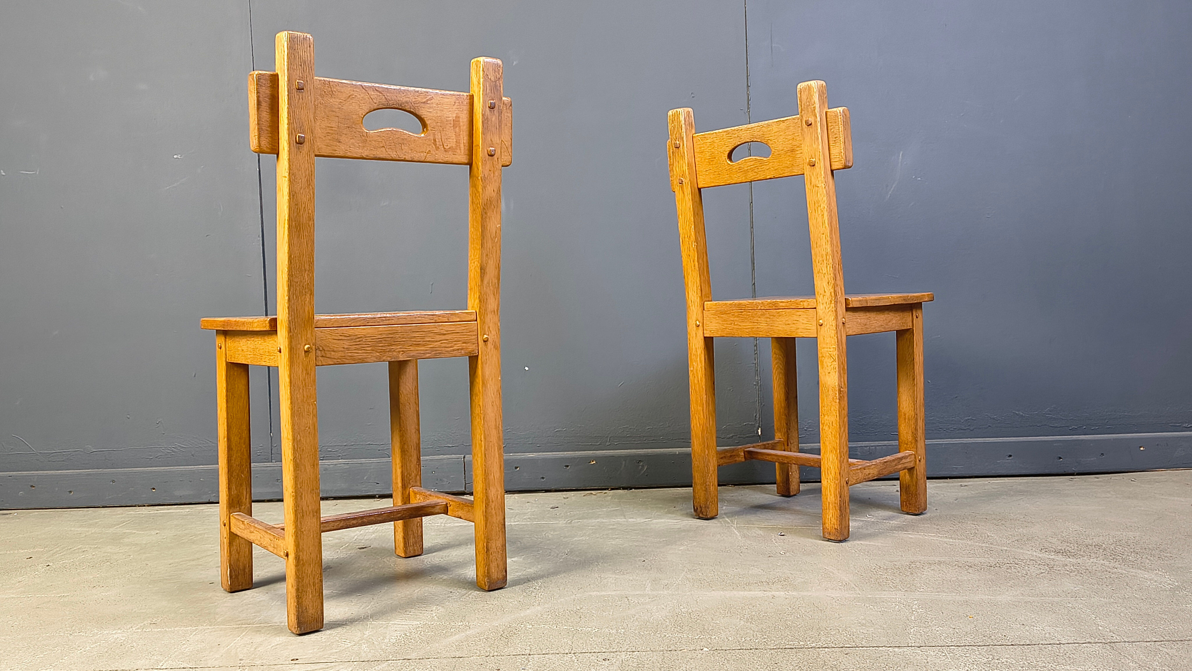 Set of 6 Spanish rustic dining chairs, 1960s