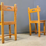 Set of 6 Spanish rustic dining chairs, 1960s