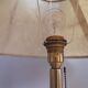 Pair Portuguese  farmhouse brass tall buffet table lamps