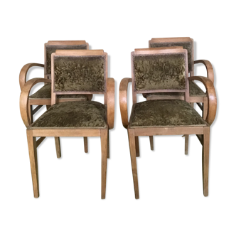 Set of 4 bridge armchairs