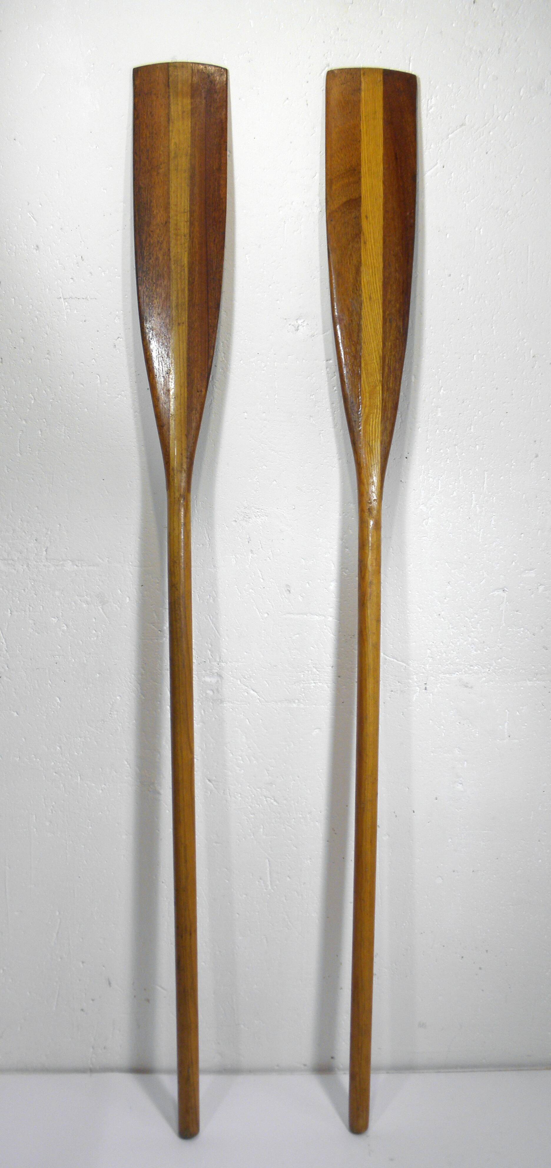 Pair of wooden oars