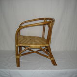 Rattan bamboo armchair child of the 50s - 60s