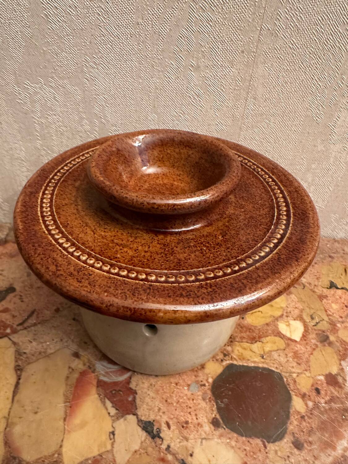 Berry pottery water butter dish
