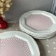 San Marciano psychedelic pink gingham plates - rare