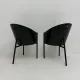 Ensemble postmoderne de 2 chaises en cuir, Italie, 1980