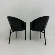 Postmodern set of 2 leather chairs  Italy, 1980
