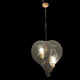 Suspension italienne en verre gravé par Pietro Chiesa