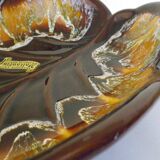 Vallauris dish, hand-made ceramic, leaf shape