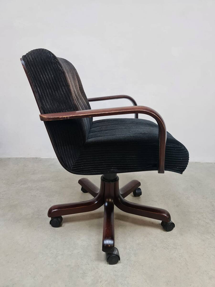 Vintage swivel office desk chair 'Chocolat brown'