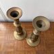 2 large brass candle holders