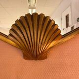 Deknudt fan-shaped mirror with gilded shell motif, Belgium, 1980s