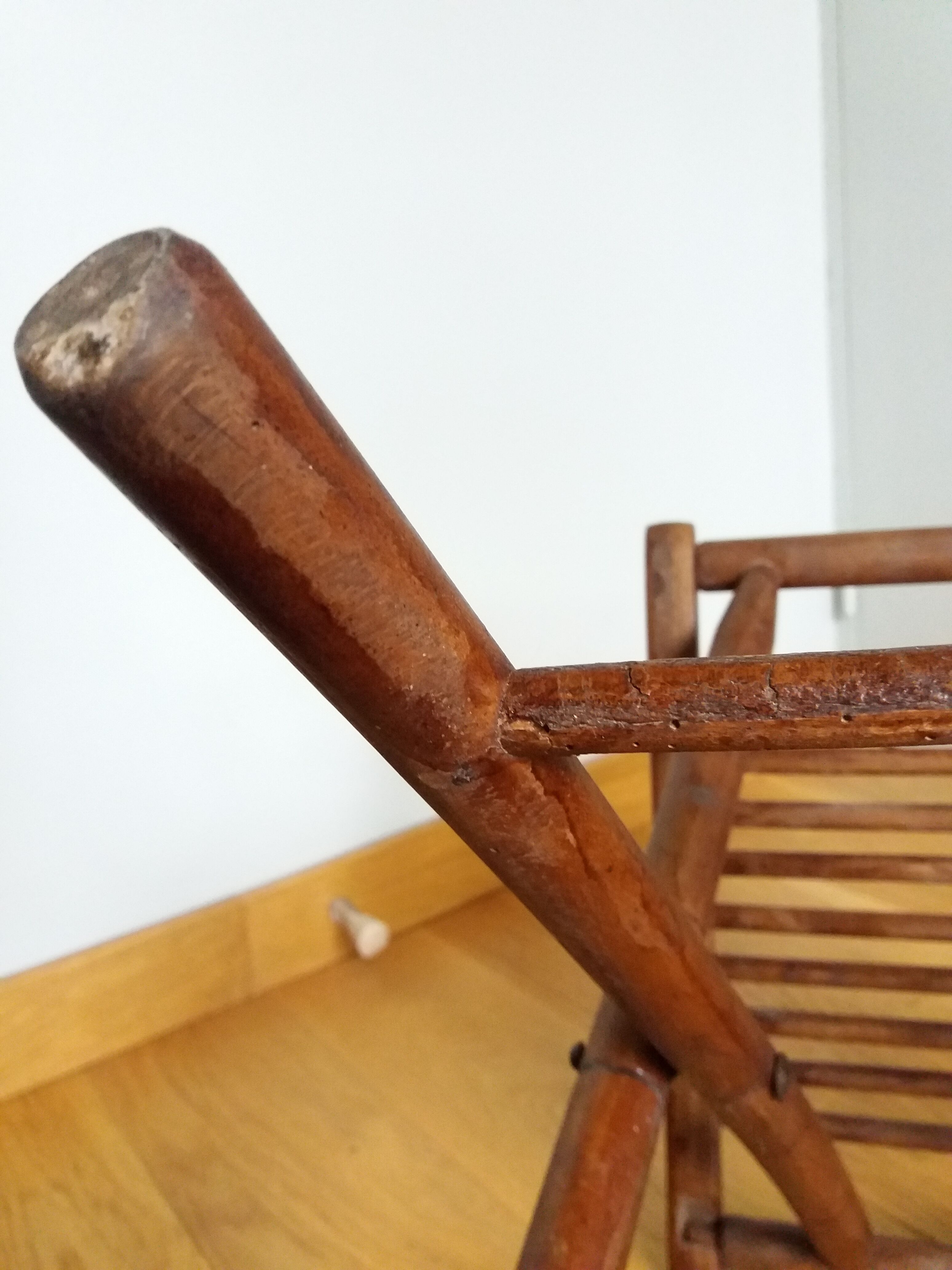 Folding wooden stool