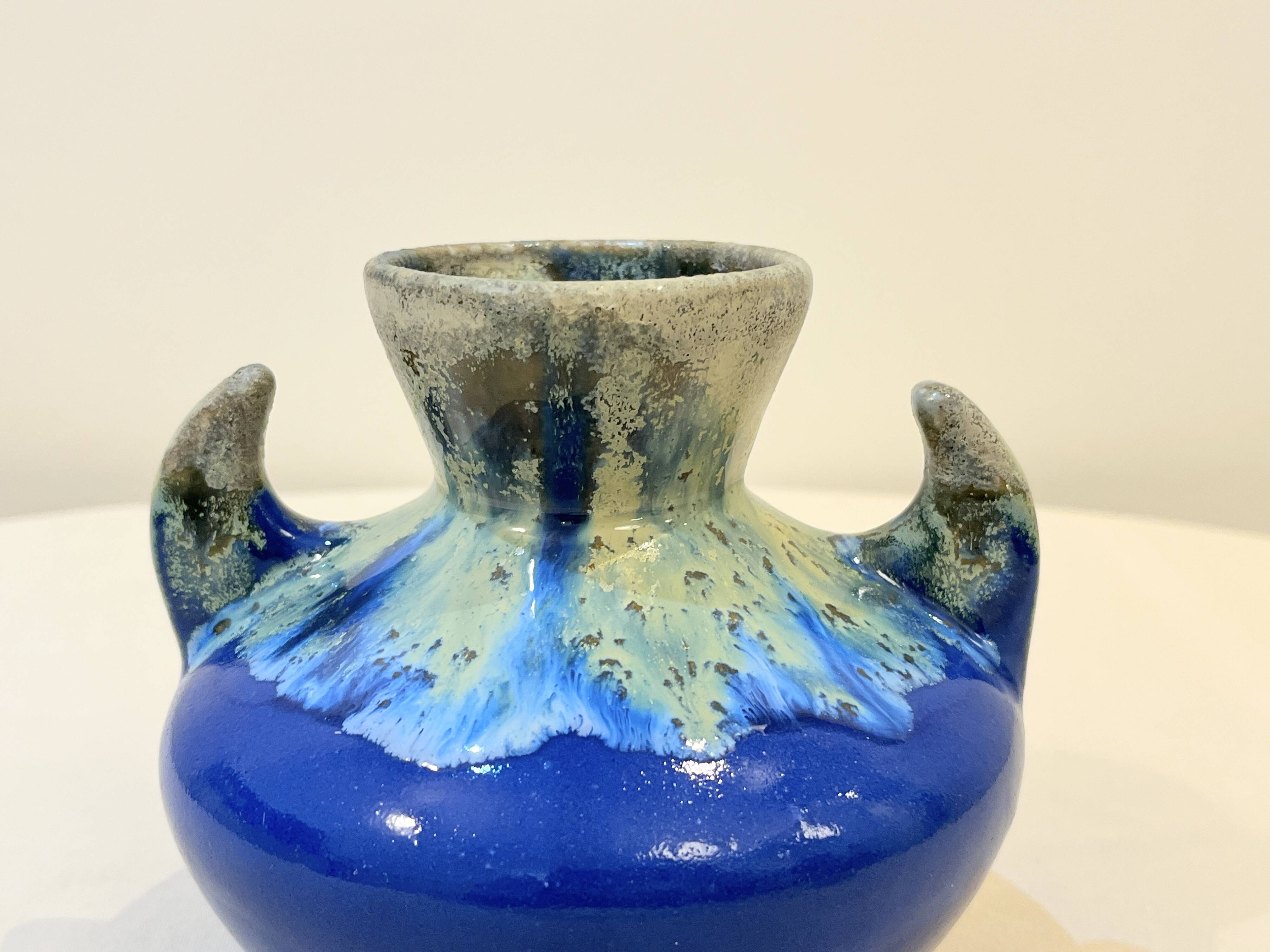 Vase with handles vintage alpho art deco ceramic alphonse mouton vintage