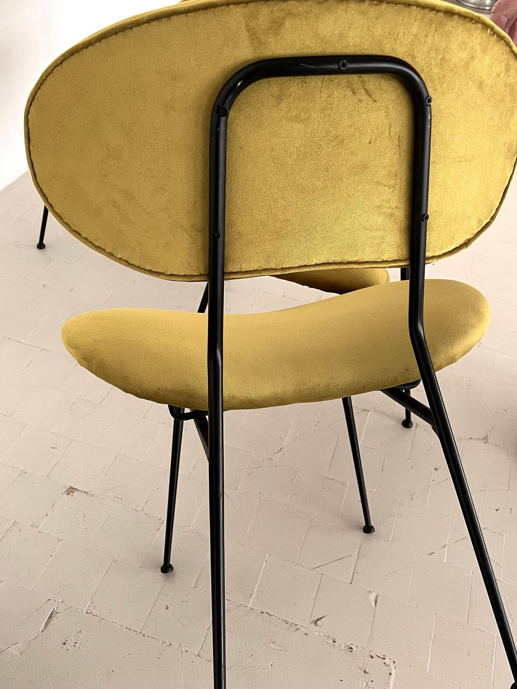 Italian Reupholstered Lounge Chairs, Set of 4pcs.