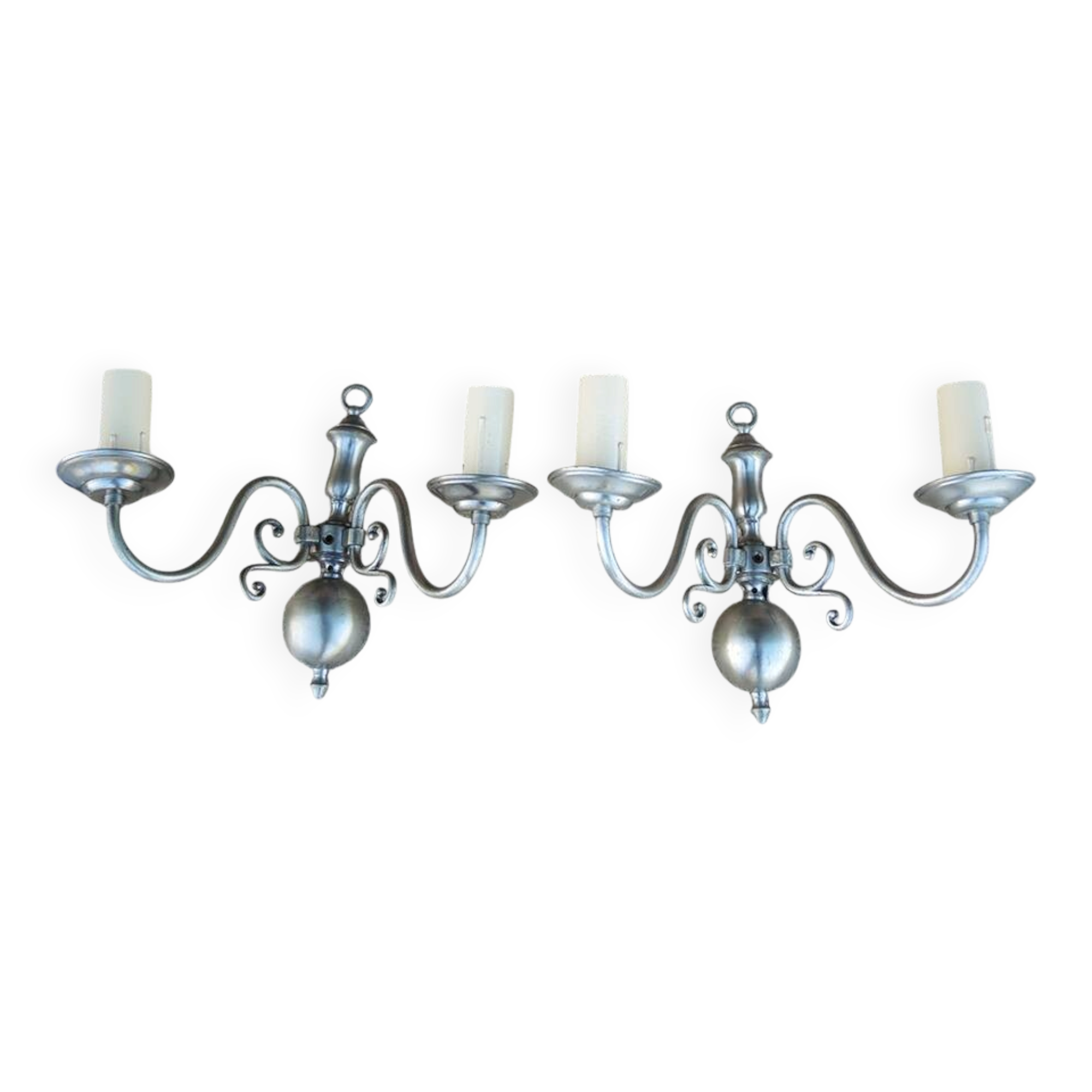 2 old Dutch wall lights 2-bulb