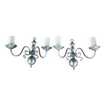 2 anciennes appliques hollandaises 2-ampoules