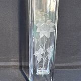 Cristallerie de Vannes le Châtel - Vannes Cristal France - Square vase - Cut crystal