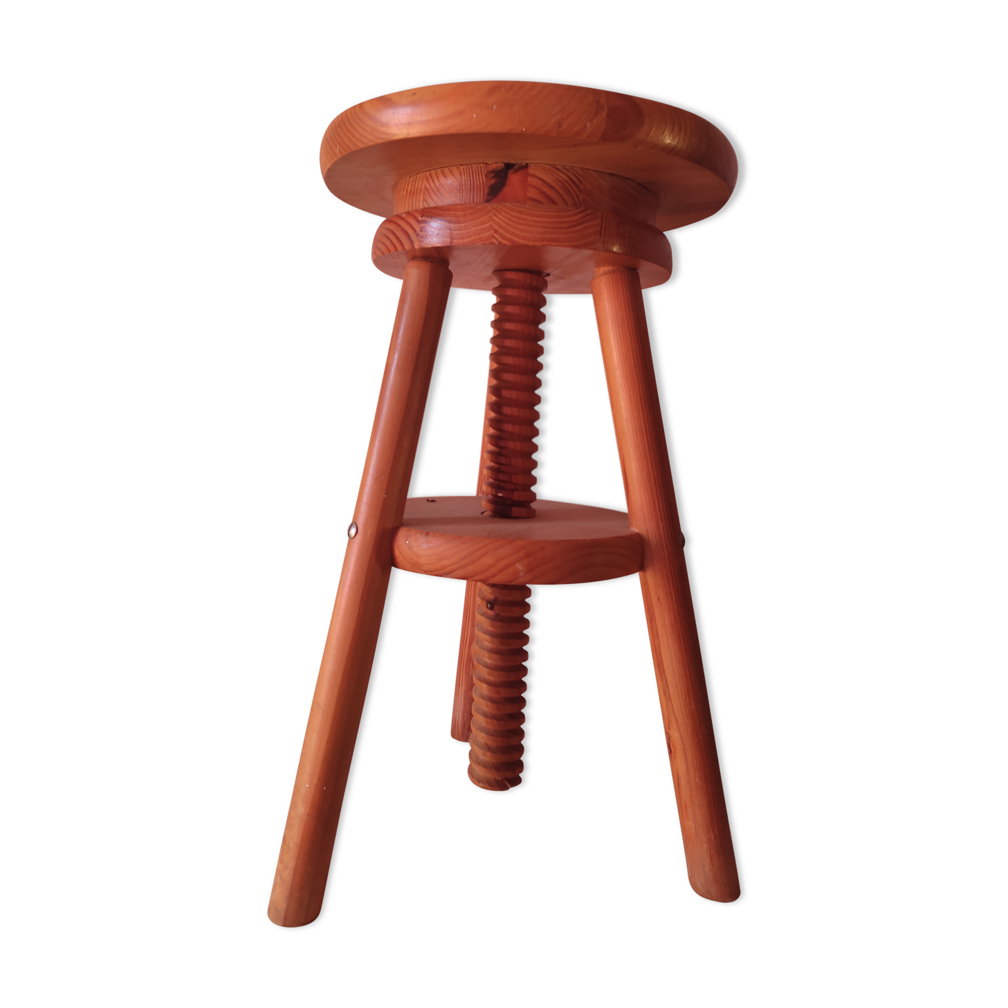 Adjustable wooden stool