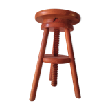 Adjustable wooden stool
