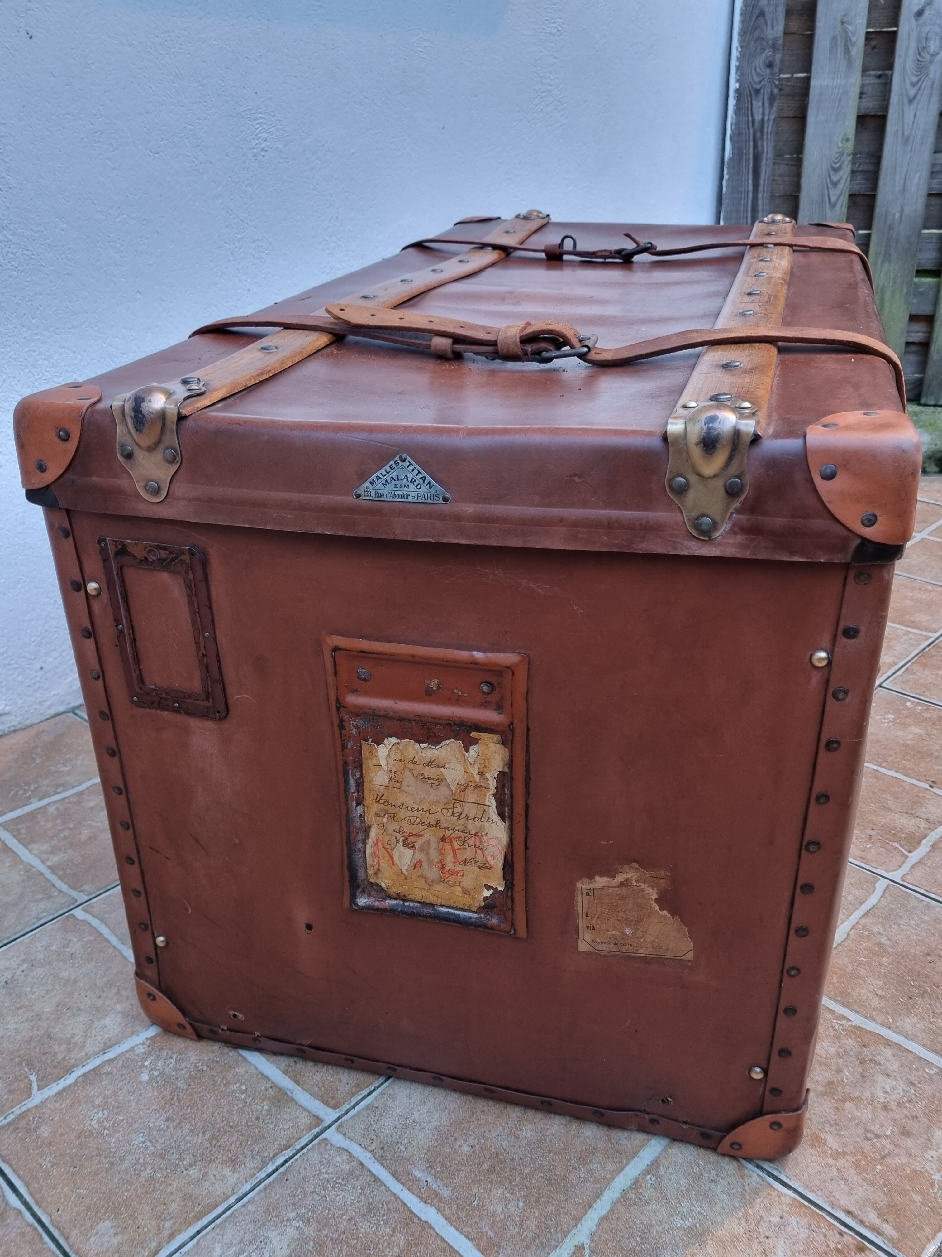 Travel trunk "titan" e&m malard, paris, 30-40s, 100 cm