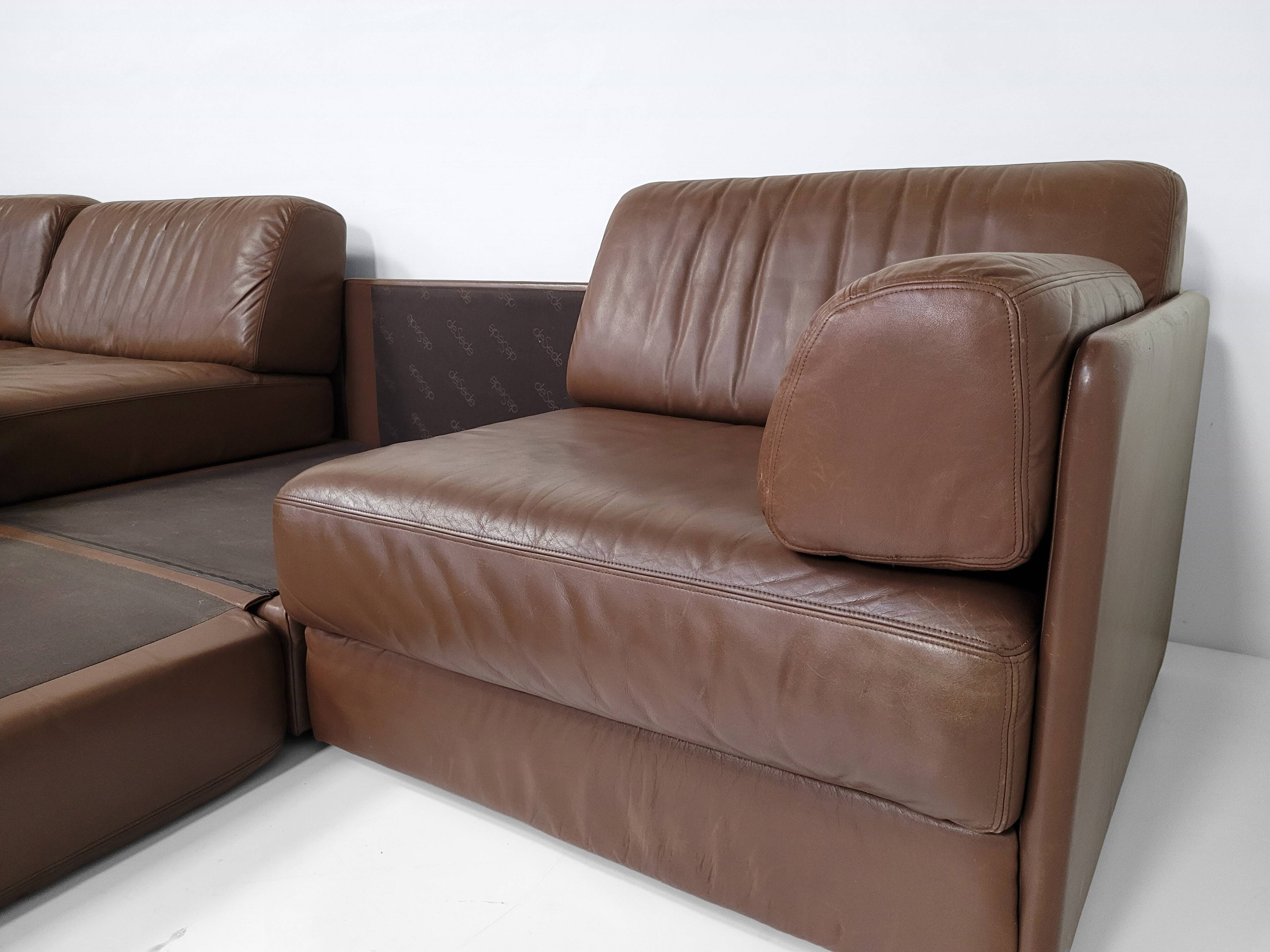 Canapé en cuir modulaire De Sede DS-76
