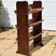 Vintage wooden magazine rack with 3 levels – display stand