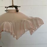 Old pink glass pendant lamp