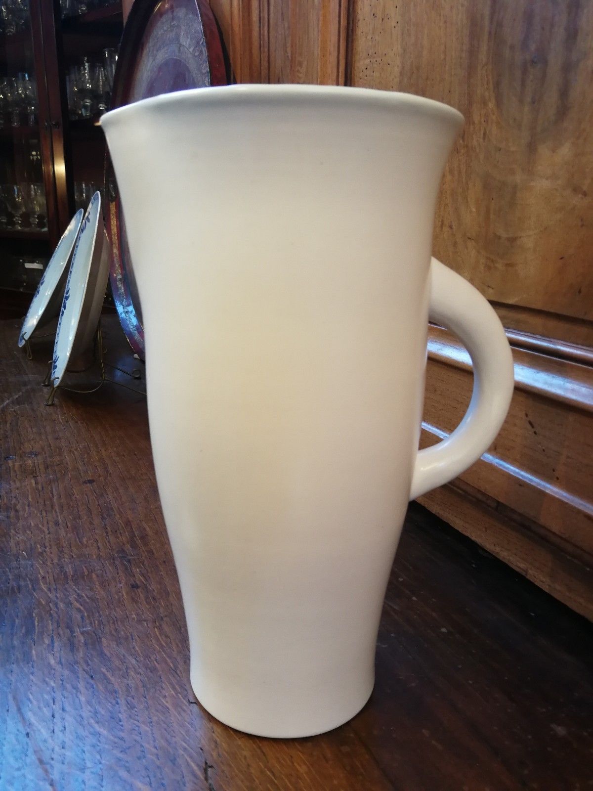 Pitcher to orangeade Elchinger white and green ceramic axis