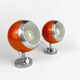 Pair of 70s orange Eyeball wall lights