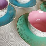 Set of 9 Digoin sarreguemines cups