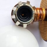 Pair of wood and rattan wall lamps 70