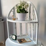 Vintage rattan wall corner shelf
