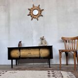 Enfilade look scandinave 1960 vintage bi couleur - vintage - pieds fuseaux