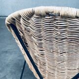 Mid-Century Modern Design Egg Basket Wicker Chairs, Italy, 1950s, Set of 3