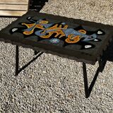 Jean Jaffeux enameled lava coffee table 1950