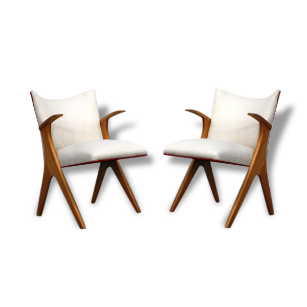 Chair completely renovated vintage (wood, fabric, trim).