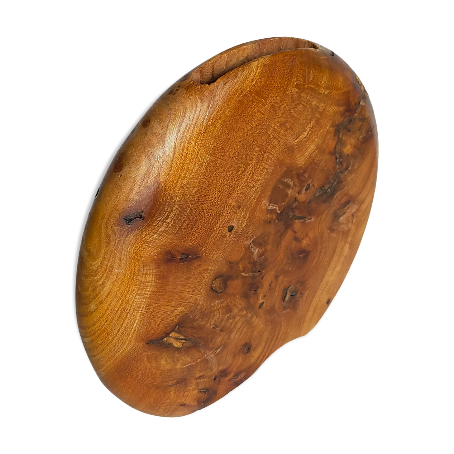 Solid wood vase vintage elm magnifying glass