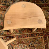 Paire de tabourets  bois brut