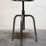 Old chrome metal swivel medical stool