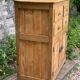 Parisian art deco sideboard in solid raw wood with pyrographed decorations, 1929