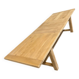 Solid oak farmhouse table with extensions