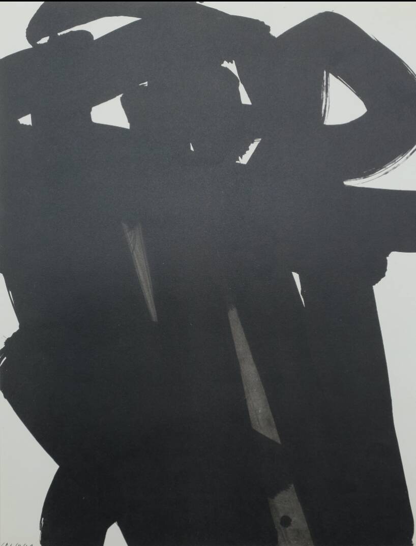 Pierre soulages: gouache, 1966 - lithograph