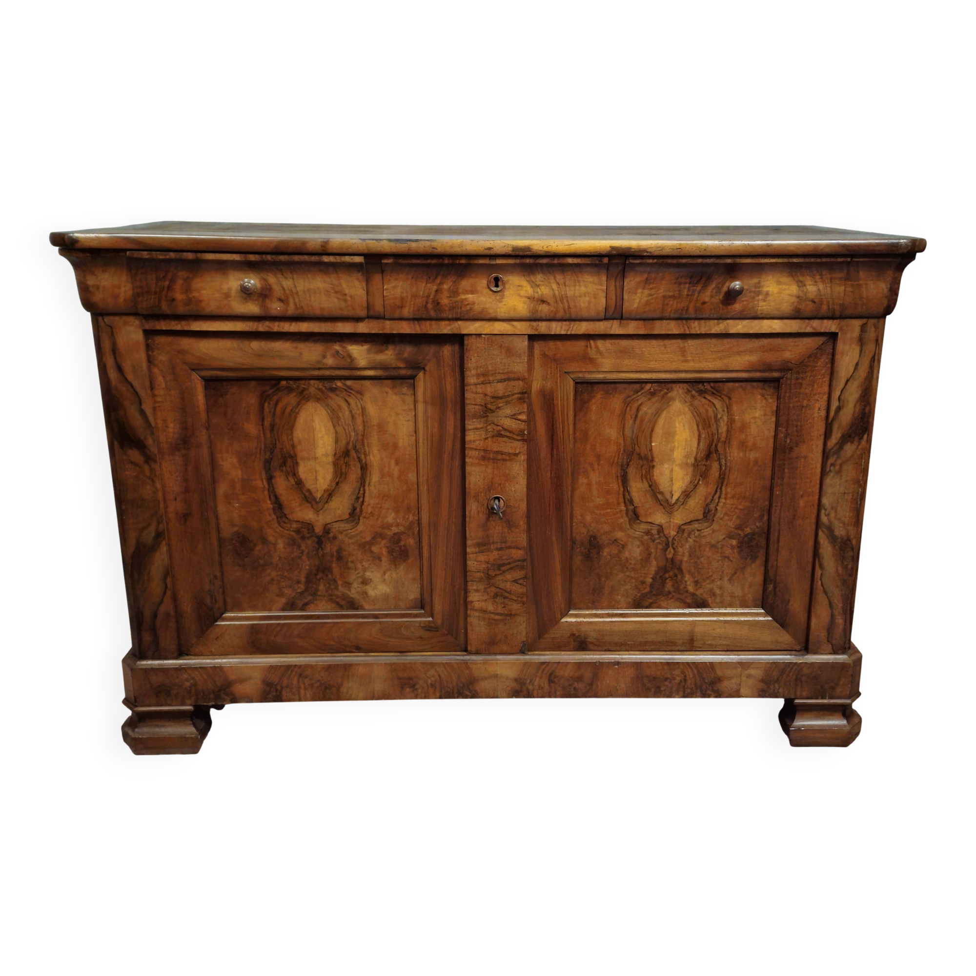 Buffet ancien époque Louis Philippe en noyer, XIXᵉ siècle