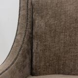 Rectangular sofa in gray velvet. 1990s. LS60311509A