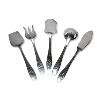 Service covered with mignardise modernist hors d'oeuvre DESIGN 1950 silversmith SA Lys