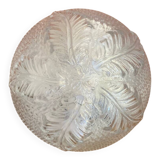 Plafonnier applique ancienne verre moulé + support metal blanc vintage