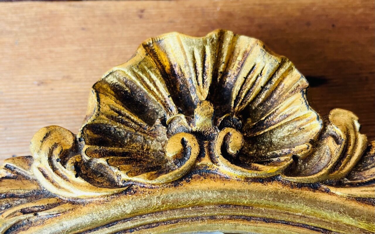 Old baroque gilded mirror