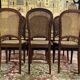 Set of 6 Louis XVI style chairs in cane - Caned